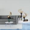 Creative Resin Music Note And Reindeer Sculpture Figurine Tabletop Ornament Centerpiece for Desk