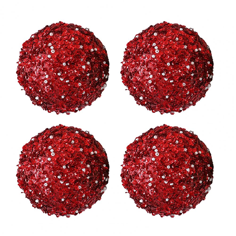 Shatter-proof Foam Ball Ornaments Shimmering Christmas Ball Ornaments Set Glitter Sequin Shatterproof Foam Balls with for Xmas