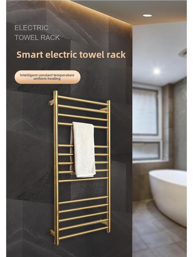 304 Stainless Steel Electric Heated Towel Rack with Golden Controller