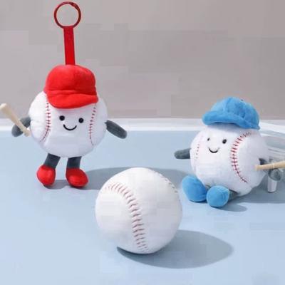 Smiling Face Expression Tennis Plush Toys with Feet Children's Dolls Cute Keychain  Birthday Gifts