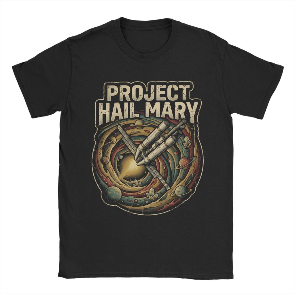 Project Hail Mary Vintage TShirt Unisex Y2K Retro Cotton T Shirts Beach O Neck Hippie Tee Shirt Pattern Plus Size Tops