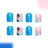 Square Press On Nail Waves Fake Nail Glues On Nail Artificial Acrylic Nail 24pcs Stick On Nail for Women and Girls