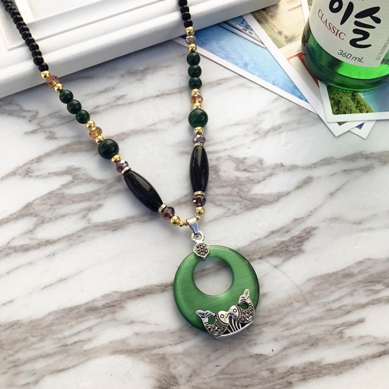 BLINGBAY damski naszyjnik moda retro styl etniczny prosty długi łańcuszek do swetra wszechstronna biżuteria na prezent