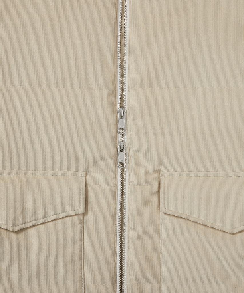 West Grand Boulevard Poche Corduroy Padded Vest Cream Beige