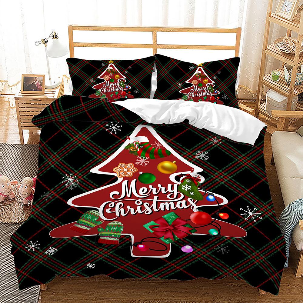 Popular Christmas Three-Piece Set Children'S Bedding Digital Printing Quilt Cover