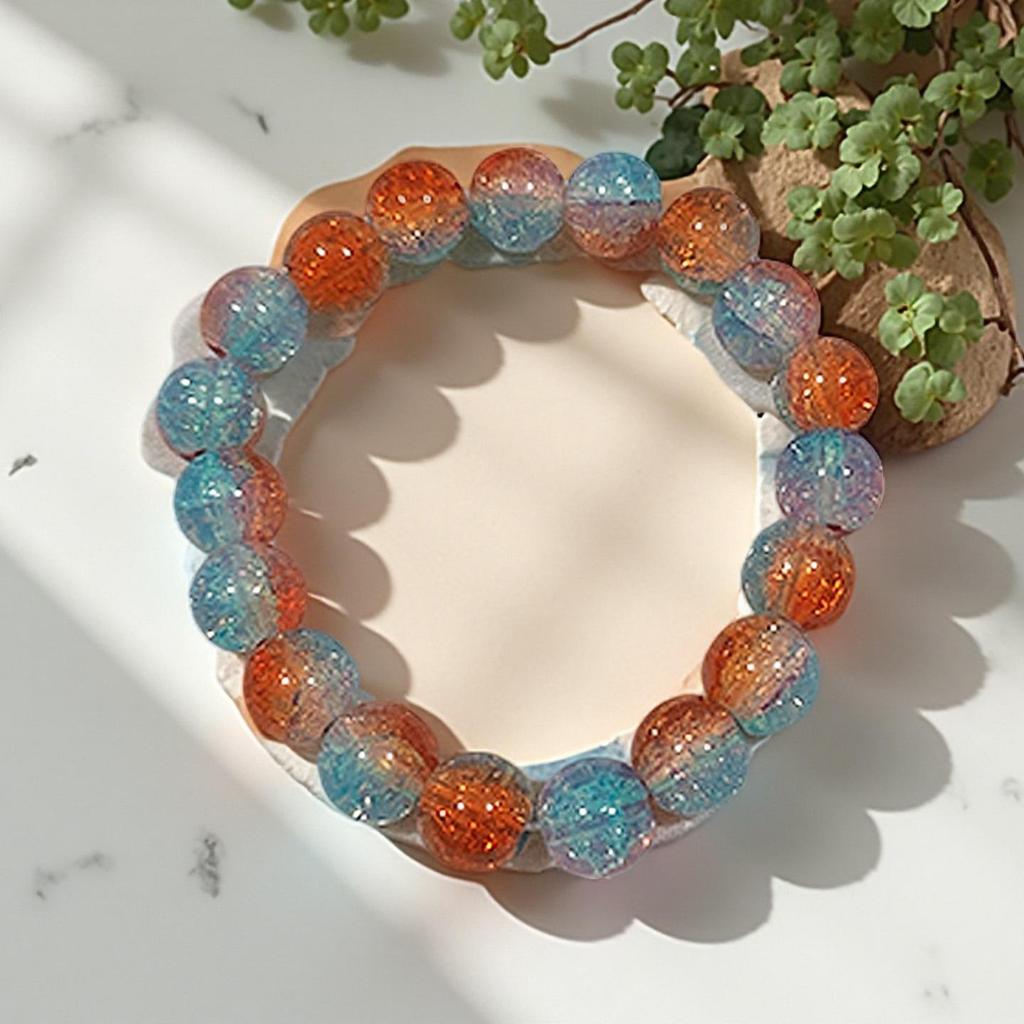 Summer Special Two-Tone Glass Beads Floral Bracelet – Luxurious & Soft Design for Women and Students