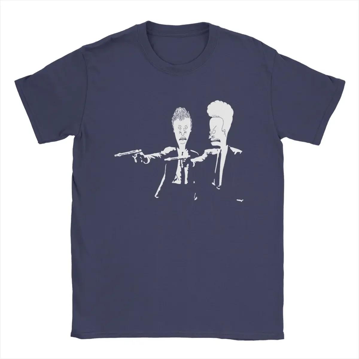 

Beavis and Butthead Pulp Fiction Men s T Shirts Creative Tee Shirt Short Sleeve Crew Neck T-Shirt Cotton Printing Clothing XXXL