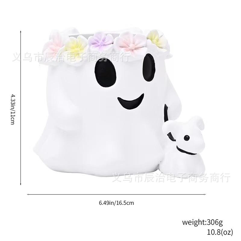 

New Garden Ghost Flower Pot Decorative Ornament Tabletop Storage Ghost Ornament Resin Crafts