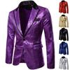 Charm Men's Casual One Button Fit Suit  Coat Jacket Sequin Party Top