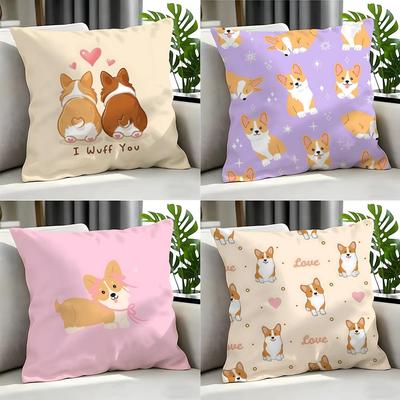 Cartoon CCute Corgi Cushion Cover Cushion Cover Set Pcs X X X Pillowcase Decorative Sofa Home Decor