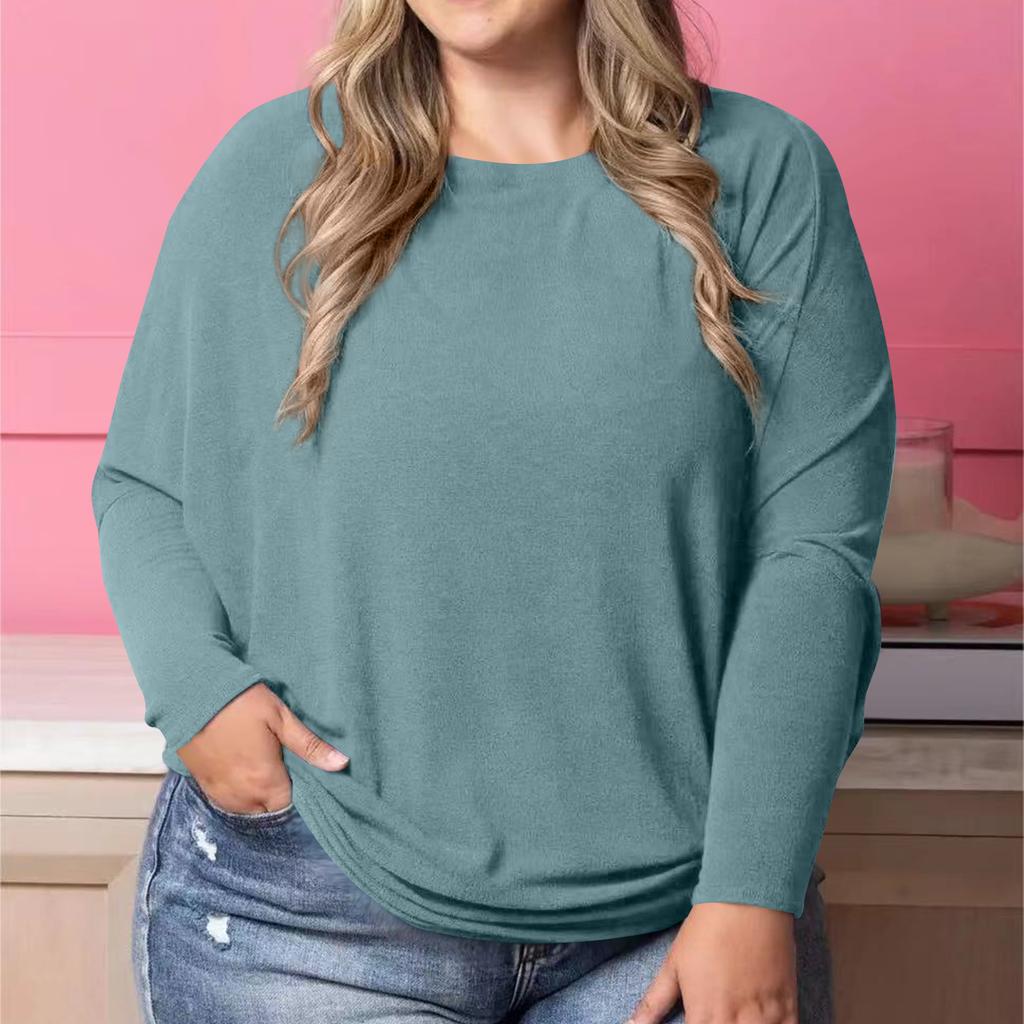 Women's Fashion Casual Solid Color Oversized  Long Sleeve Loose Fit Top