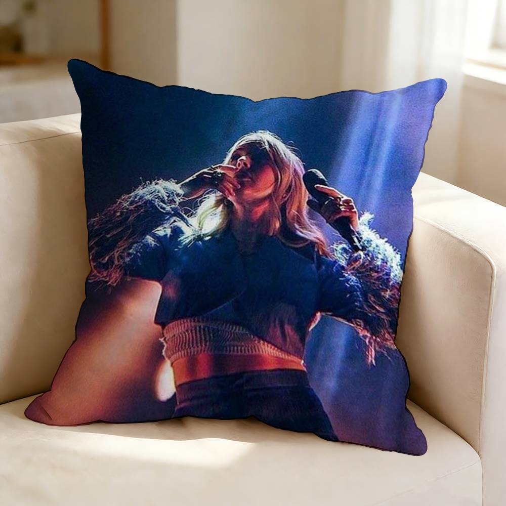 Independent SingerSongwriter EEllie GGoulding  Pillow Case Square DoubleSided Sofa Cushion Cover Bedroom Bedside Pillow