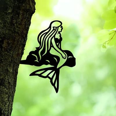 1 τεμ., Μεταλλική Γοργόνα Σιλουέτα Ρουστίκ Διακόσμηση Εξωτερικού Σπίτι & Κήπου Δώρο Ενοικίασης για Διακόσμηση Βεράντα και Διακόσμηση γκαζόν