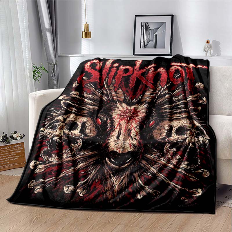 Coperta stampata con copertina dell'album Slipknot, Rap-Metal, Heavy Metal, Morbida e Calda in Flanella, per Divano, Letto, Ufficio Portatile, Regalo
