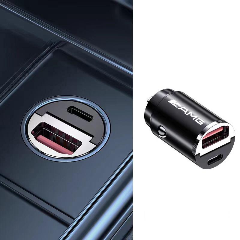 JBCR1 Car Fast Charger USB Type-C Ports Power Adapter Accessories For Mercedes Benz AMG W203 W206 W220 W205 W211 W212 W201 W168 W169
