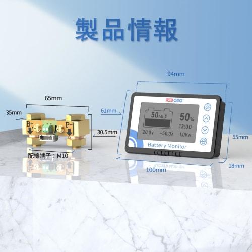 Redodo Battery Monitor, 500A, Battery Gauge, Voltage Range 8V-120V, LED Indicator, Compatible with Lithium-Ion, Gel, and Lead-Acid Batteries