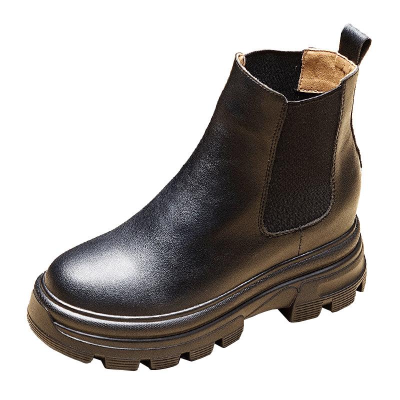 Women's Boots Autumn 2025 New Martin Boots Women's British Style Winter Women's Shoes Velvet Cotton Boots Thin Round Head Cigarette Boots