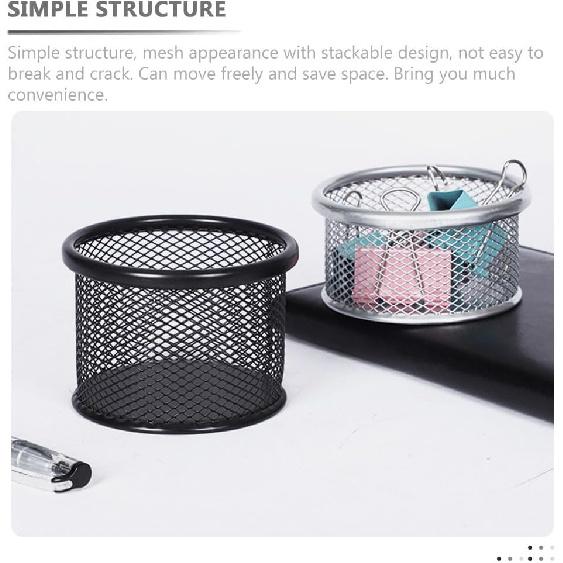 Operitacx 4Pcs Paper Clip Holders Mesh Paper Clip Holder Paperclip Dispenser Paper Clip Organizer Binder Clip Bobby Pin Hair Clip Holder for Desk