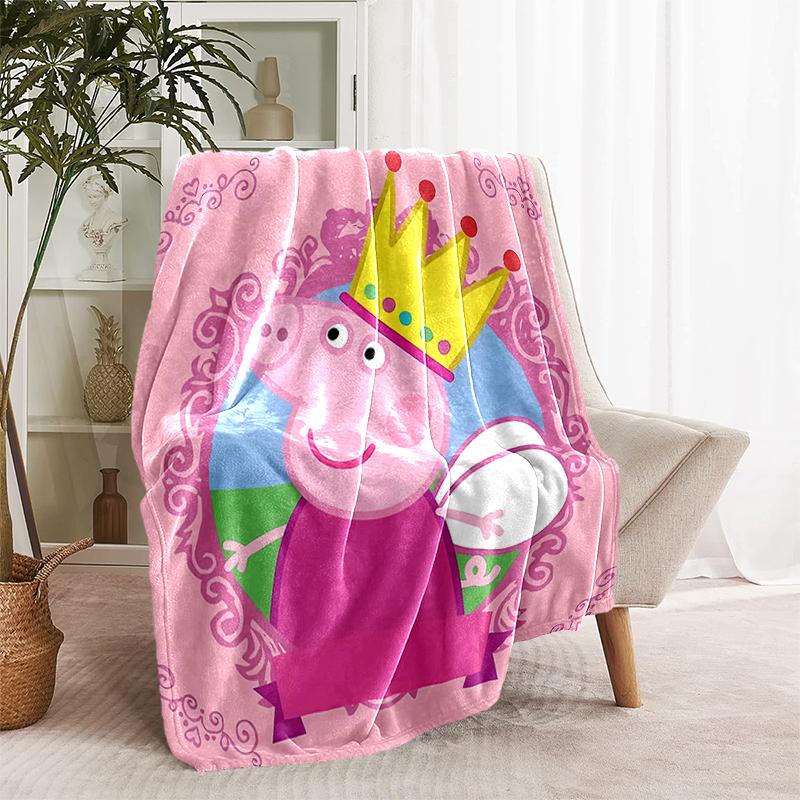 1pc Blanket Peppa Pig1 Print Design, Lightweight Blanket for Sofa, Bed- Soft &Warm, Gift for All Seasons like Christmas, Halloween
