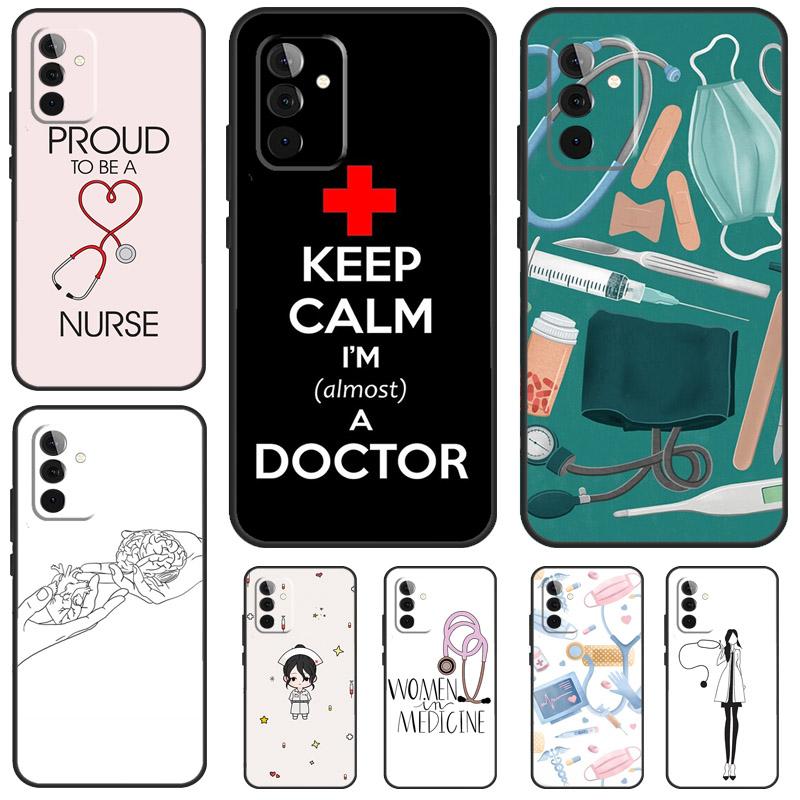 Cartoon Doctor Nurse Case For Samsung Galaxy A52 A32 A22 A12 A14 A24 A34 A54 A53 A33 A13 A15 A25 A51 A71 Cover