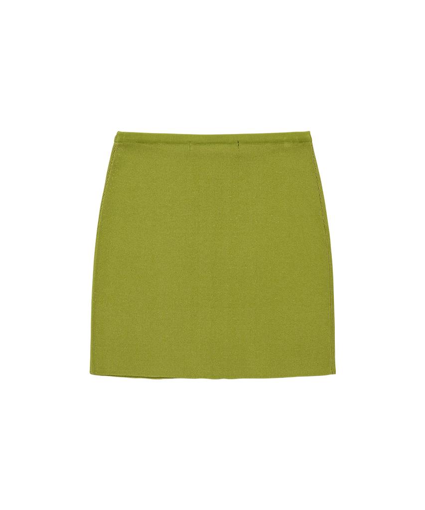 Wellbeing Express Embroidered Knit Mini Skirt Leaf Green
