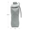600ml Outdoor Sports Travel Water Bottle Silicone Folding Portable Folding Water Bottle High Temperature Resistant Reusable
