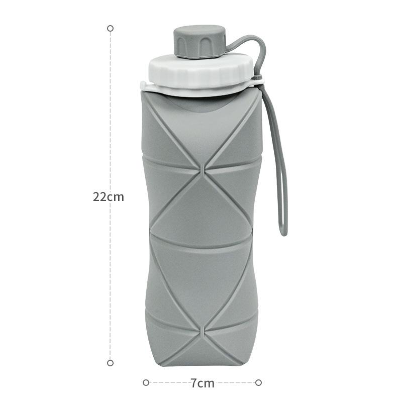 600ml Outdoor Sports Travel Water Bottle Silicone Folding Portable Folding Water Bottle High Temperature Resistant Reusable