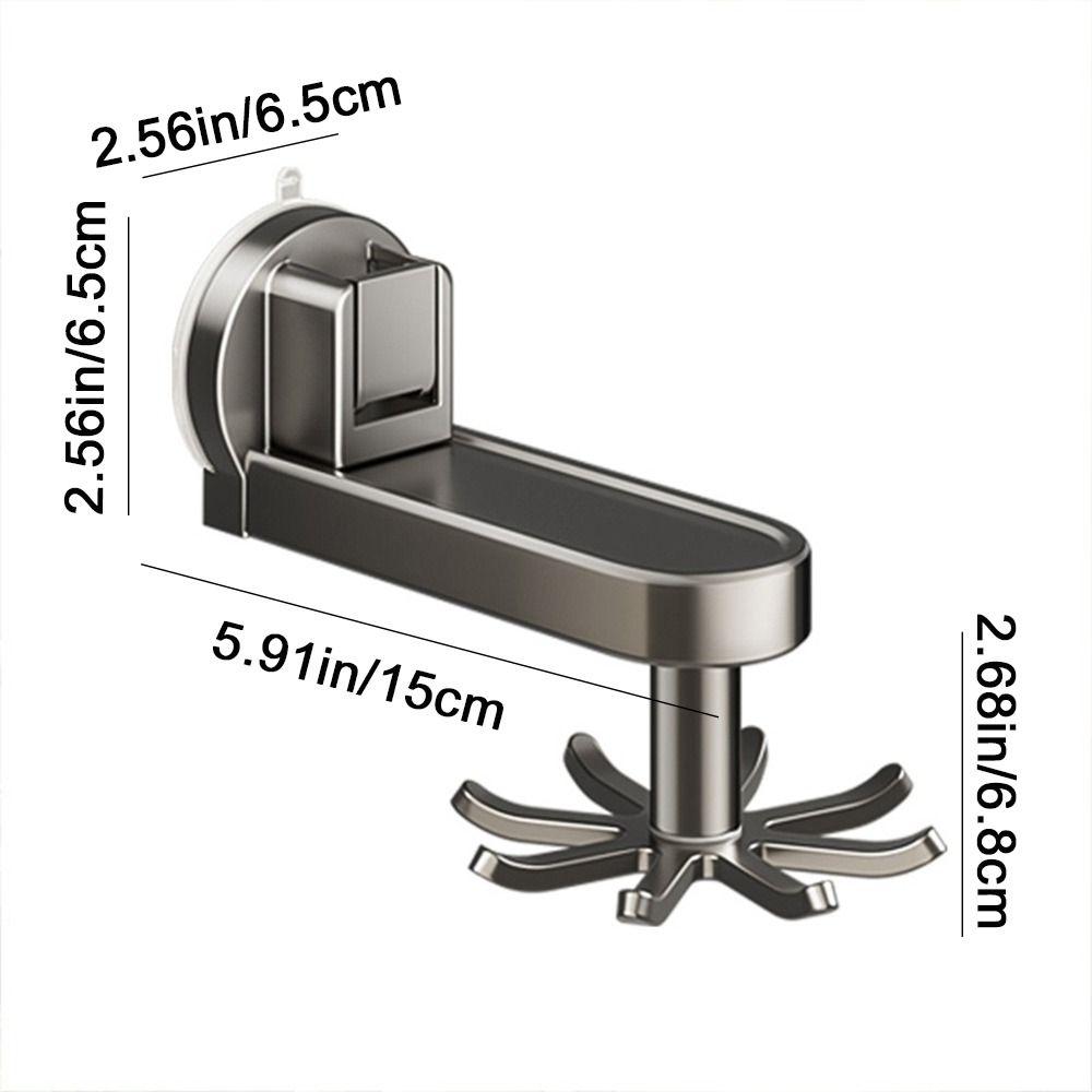 Space Aluminum Spatula Spoon Hanger Punch-free Wall-mounted Suction Cup Shower Hooks Reusable Heavy Duty Utensil Storage Rack