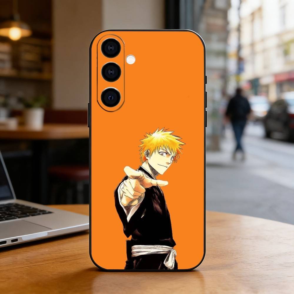 Bleach Ichigo Kurosaki Phone Case For Samsung Galaxy A73,A72,A71,A70,A53,A52,A51,Soft Silicone Black Cover