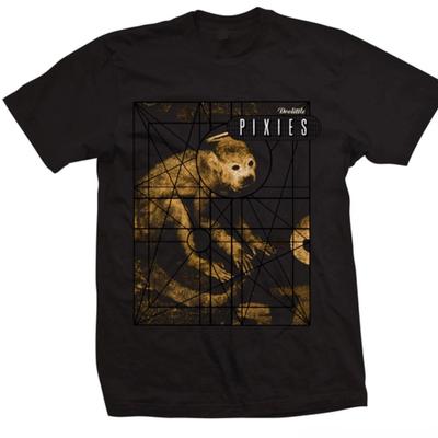 Y2k Heavy Metal Bomulls-T-shirts Punkrockband T-shirt Pixies Doolittle Album T-shirt Pixies Monkey Grid Casual Lös Topp Unisex