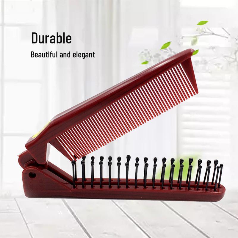 Portable 2-in-1 Foldable Hair Comb: Compact & Cute for On-the-Go Styling