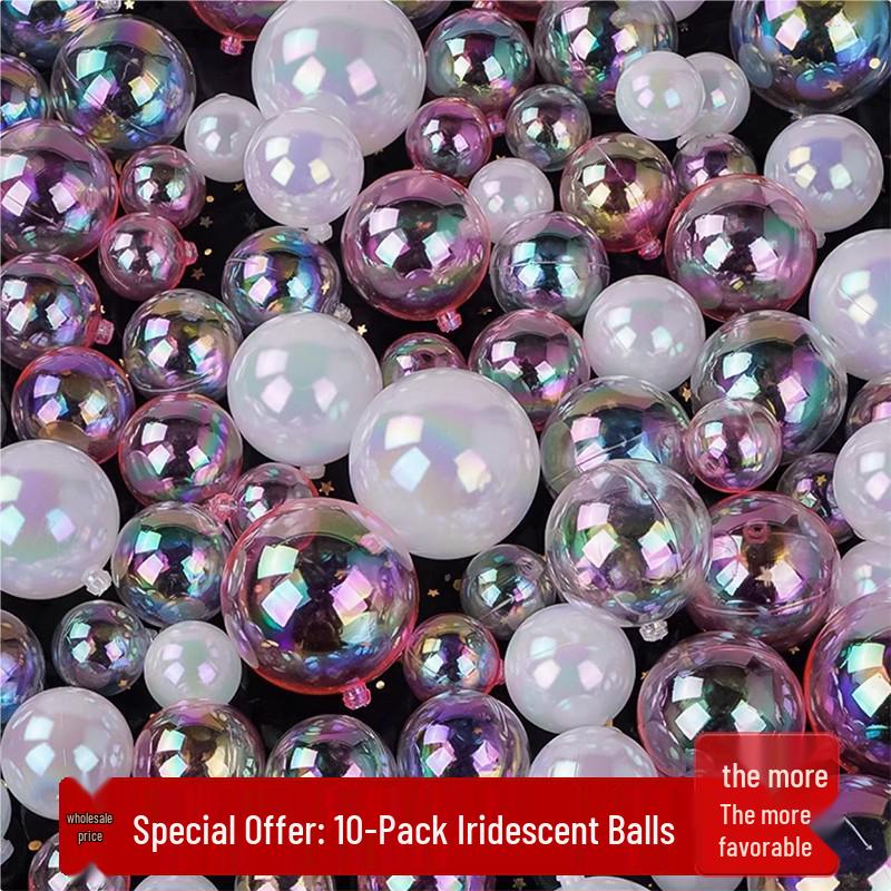 Creative Iridescent Transparent Cake Decoration - Aesthetic Milk White Party Ball for Birthday Desserts