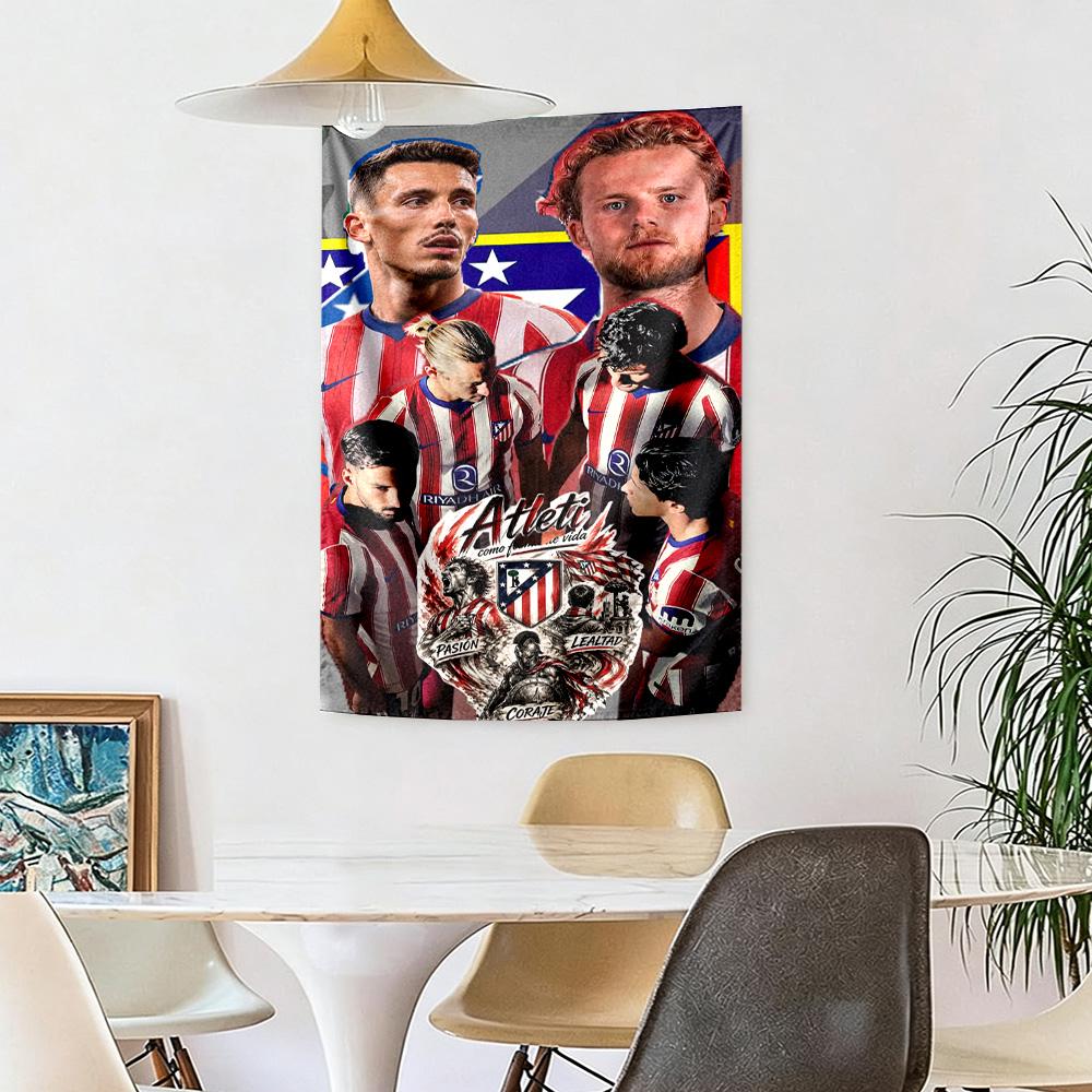 Atletico Madrid Wall Decor Tapestry Art For Pet Memorial Birthdaywedding Party Backdrop Family Gift