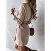 JKASHDK Women's Fashion Spring Fall Stripe Print Long Sleeve POLO Neck High Waist Casual Dresses
