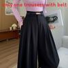 Old Money Style Womens Wide Leg Pants With Belt For Casual Chic Fashion