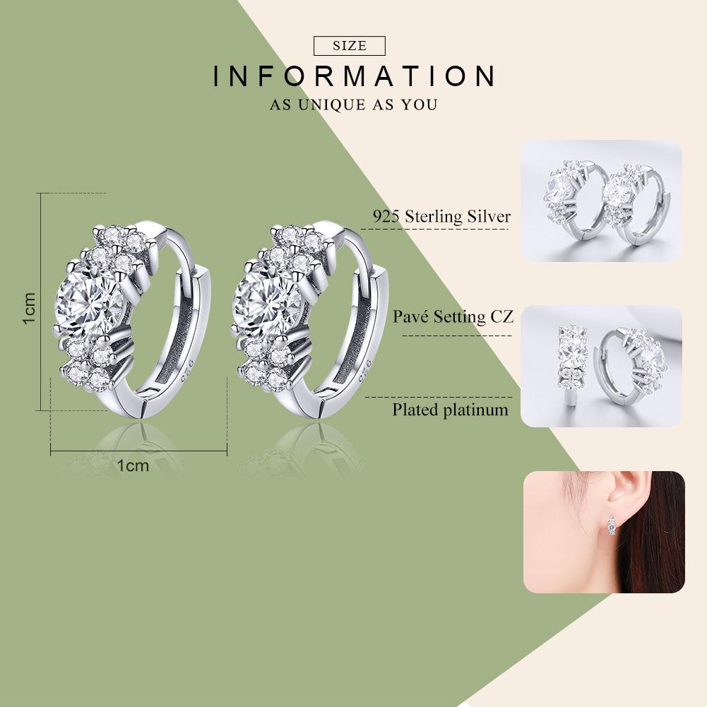 WOSTU Hot Sale 925 Sterling Silver Streamers Shining Petals Hoop Earrings For Women Engagement Wedding Fashion Jewelry CQE485
