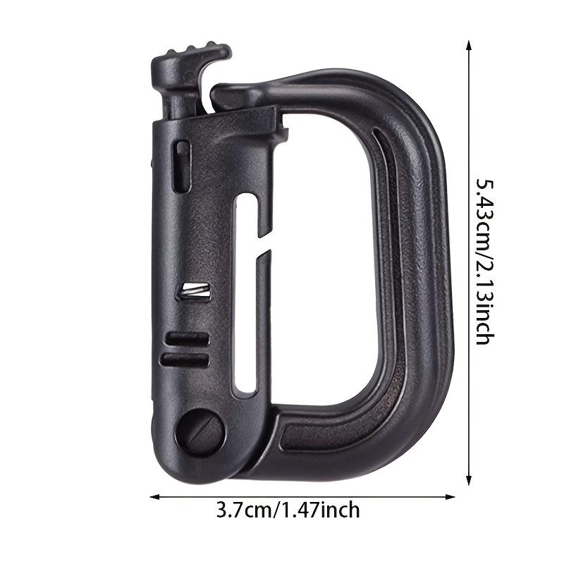 

Heavy-Duty D-Ring Locking for molle webbing with Snap Buttons - Multipurpose D-Rings for Backpacks, Vests, Camping & Gear чорний