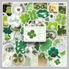 50pcs/set Green Botanical Scrapbook Stickers Clover Decals Set Cute Forest Stickers for Water Bottles Phone Cases Diaries
