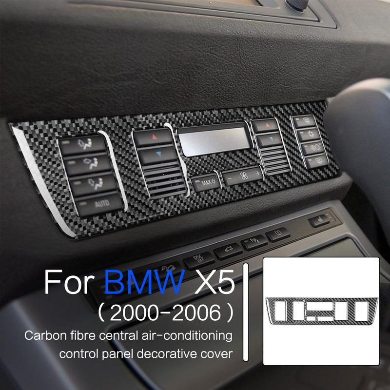 Carbon Fiber Central Air Conditioning Control Panel Decorative Cover For BMW X5 E53 2000-2006 Car Interiors Accessories Sticker