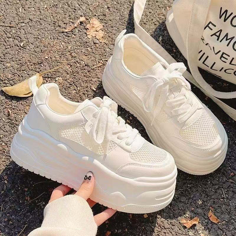 

Soft-soled heightening shoes autumn new casual shoes breathable non-slip platform sports shoes 35【foot length 22.5cm】 белый