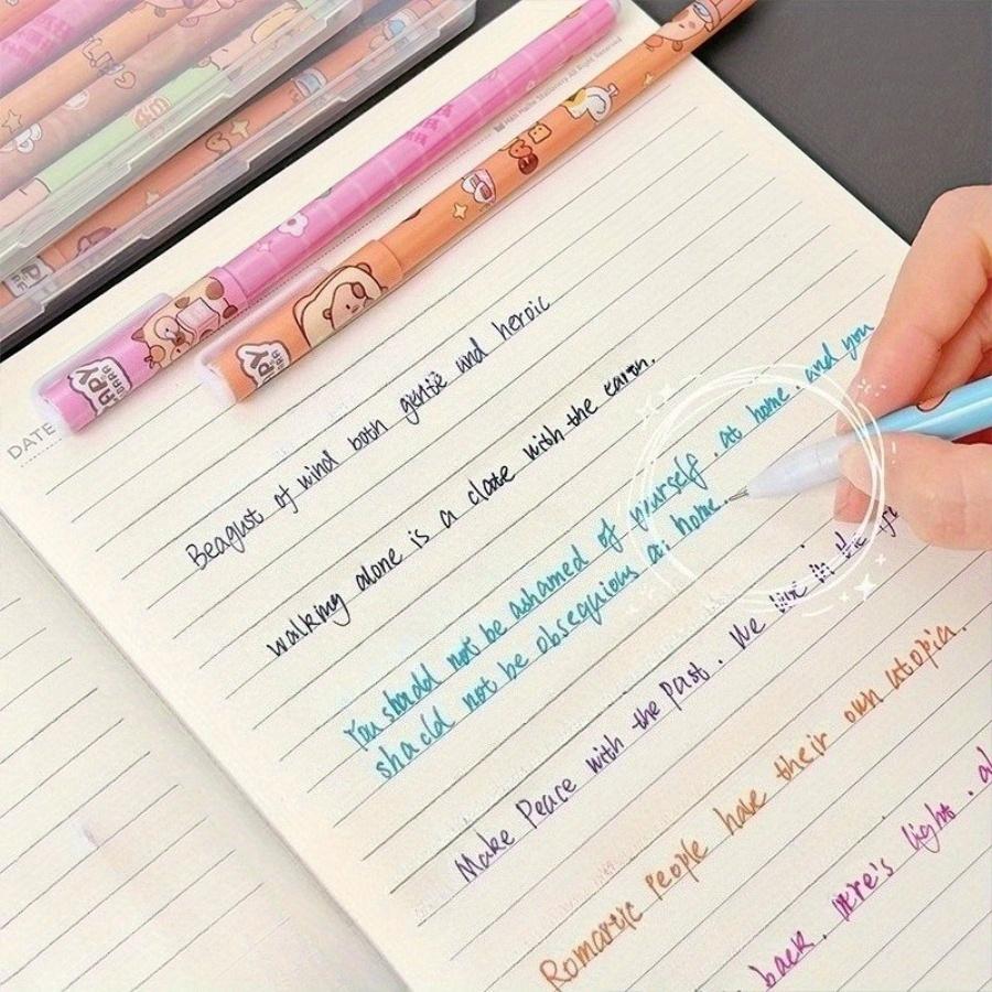 10 PCS Cartoon Capybara 10 Colors-Ink Pen 0.38mm  Neon Glitter Markers Drawing Card Back School Handmade Doodle Drawing Taking Notes In Class