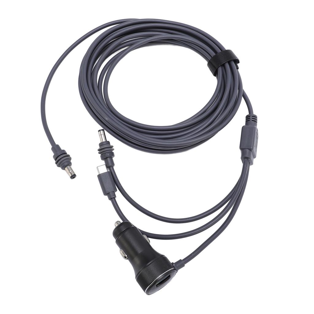 3 in 1 Power Cable USB C Car 18AWG 48W PD30W QC3.0 Power Supply Adapter 6.6ft Cable for Dish , Portable, Heatproof