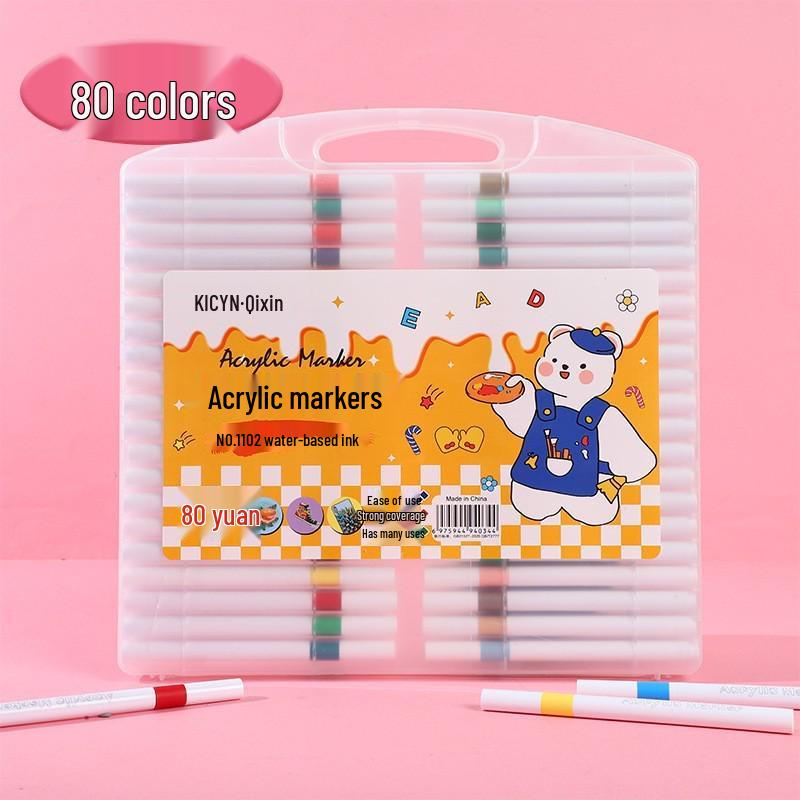 Quick-Dry Black Acrylic Marker: No-Bleed, Layerable, Soft Tip for Kids' Graffiti Art