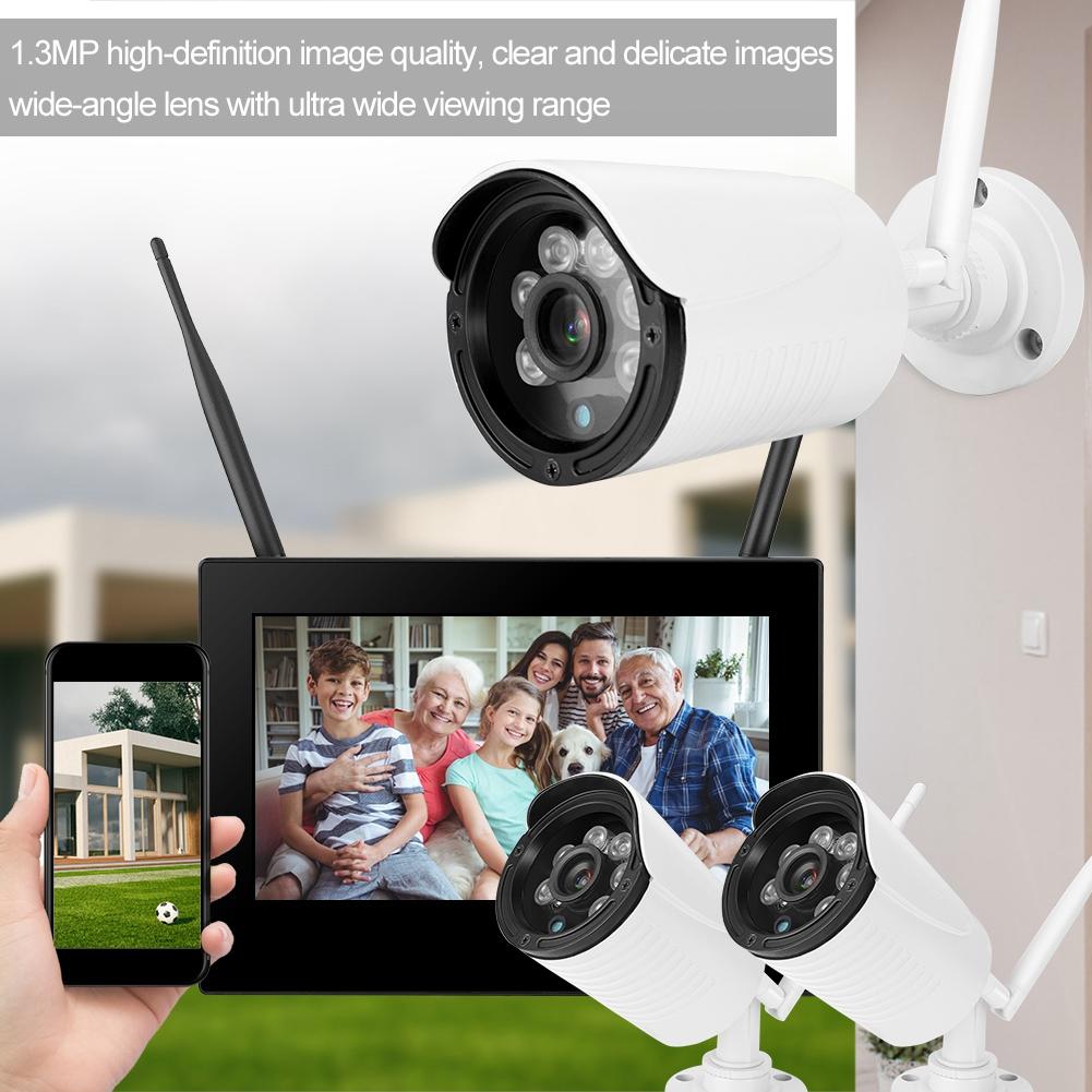 10in 1.3MP HD Wireless WIFI Baby Monitor 3 Cameras Smart DVR Home Security System