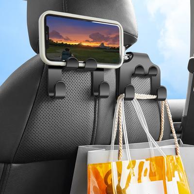 Car Seat Headrest Hook Hanger Storage Organizer Universal For Handbag Coat Fit Universal Vehicle Car Black