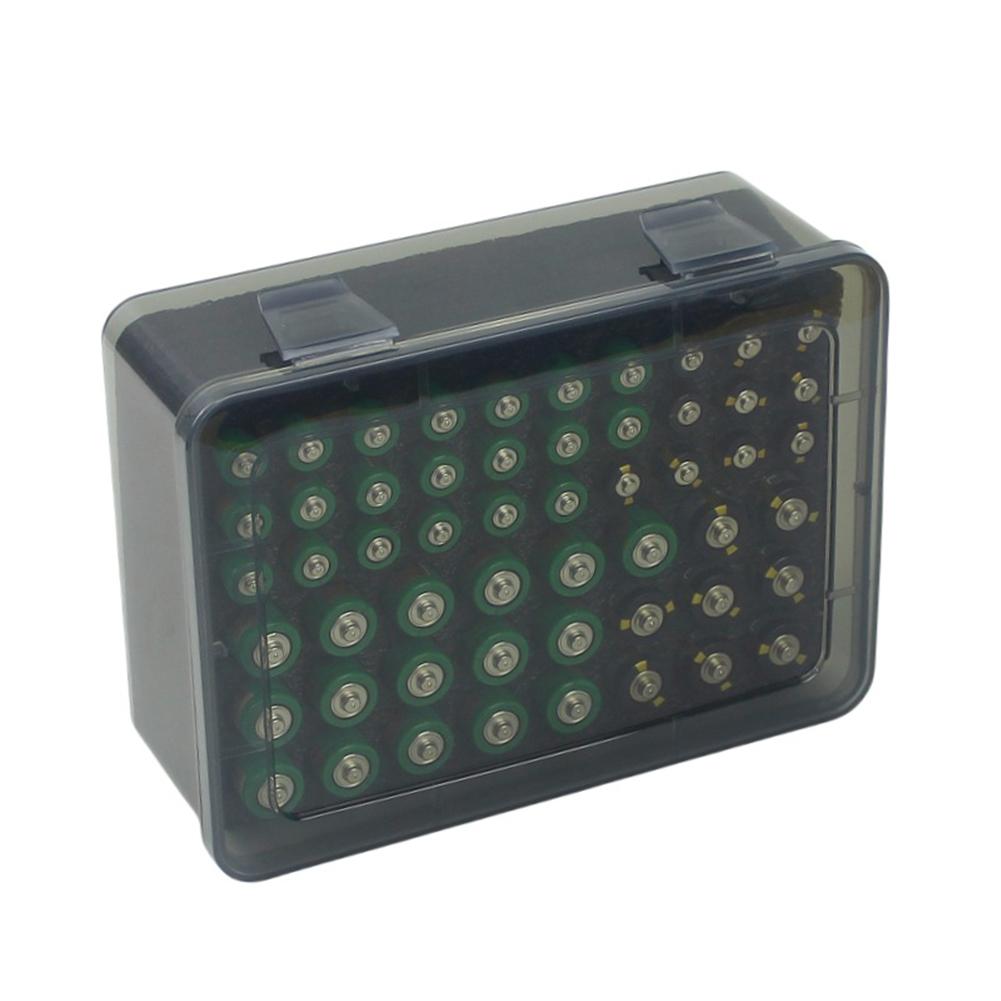Batterie Aufbewahrungsorganizer Halter Fassung für 72 AA AAA Batterien, Batteriebox Koffer Garagenbehälter Heimschubladenorganisation Spender