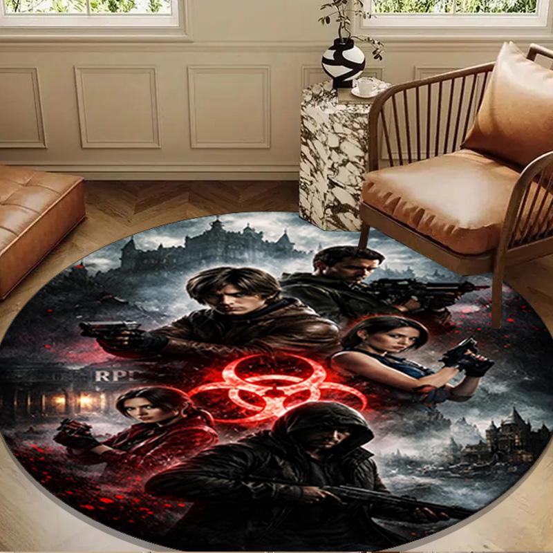 Survival Horror Saga Round Rug for Livingroom,Bedroom, Palyroom, Chair Rug, Area rug, Circle Carpet, Large Size Decor Fan Christmas gift