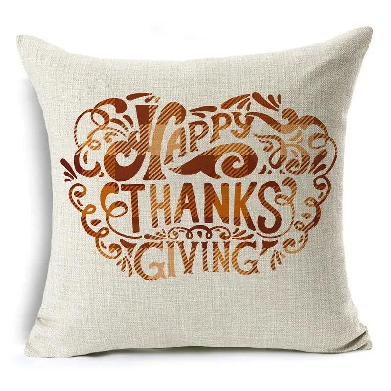 Thanksgiving Fall Pumpkin Cushion Cover Farmhouse Truck Peach Skin Pillowcase Autumn Harvest Home Sofa Decor Throw Pillow Cover