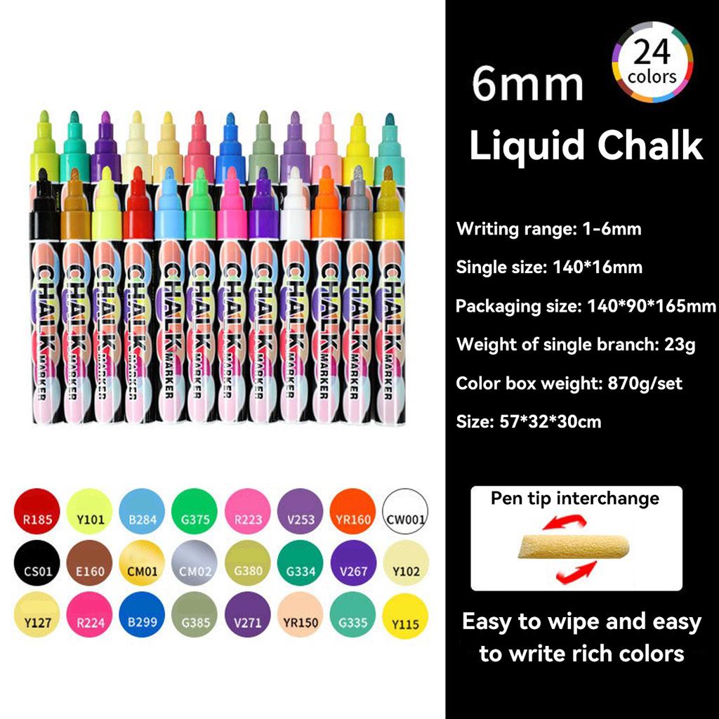 8-46 Farben Flüssigkreide Kinder Doodle Abwischbarer Markerstift Business Büro Schule Schüler Schreibwaren