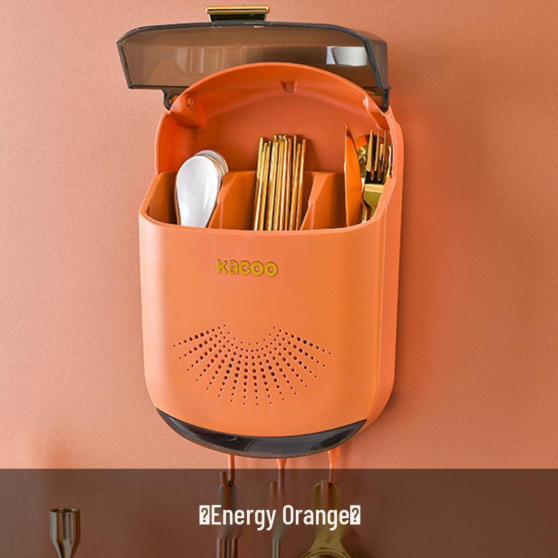 Wandmontierter Klappdeckel-Stäbchen- & Utensilienhalter